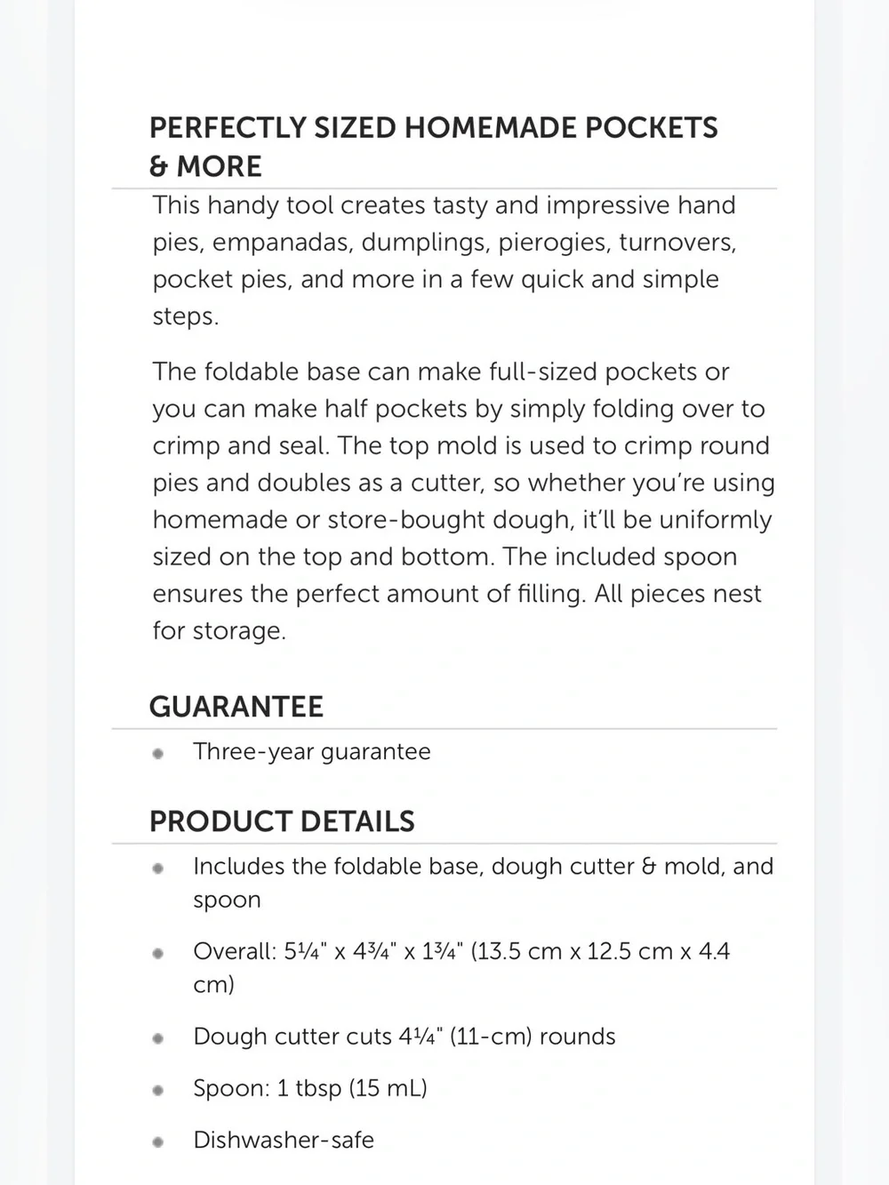 Pampered Chef Hand Pie & Pocket Maker